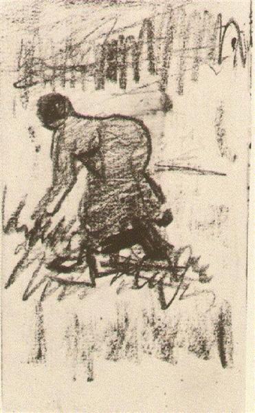 Peasant Woman, Stooping to the Left, c.1884 - Vincent van Gogh