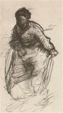 Peasant Woman, Walking - Vincent van Gogh