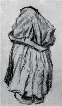Peasant Woman with Shawl over her Head, Seen from the Back - Вінсент Ван Гог