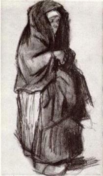 Peasant Woman with Shawl over her Head, Seen from the Side - Вінсент Ван Гог