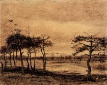 Pine Trees in the Fen - Винсент Ван Гог