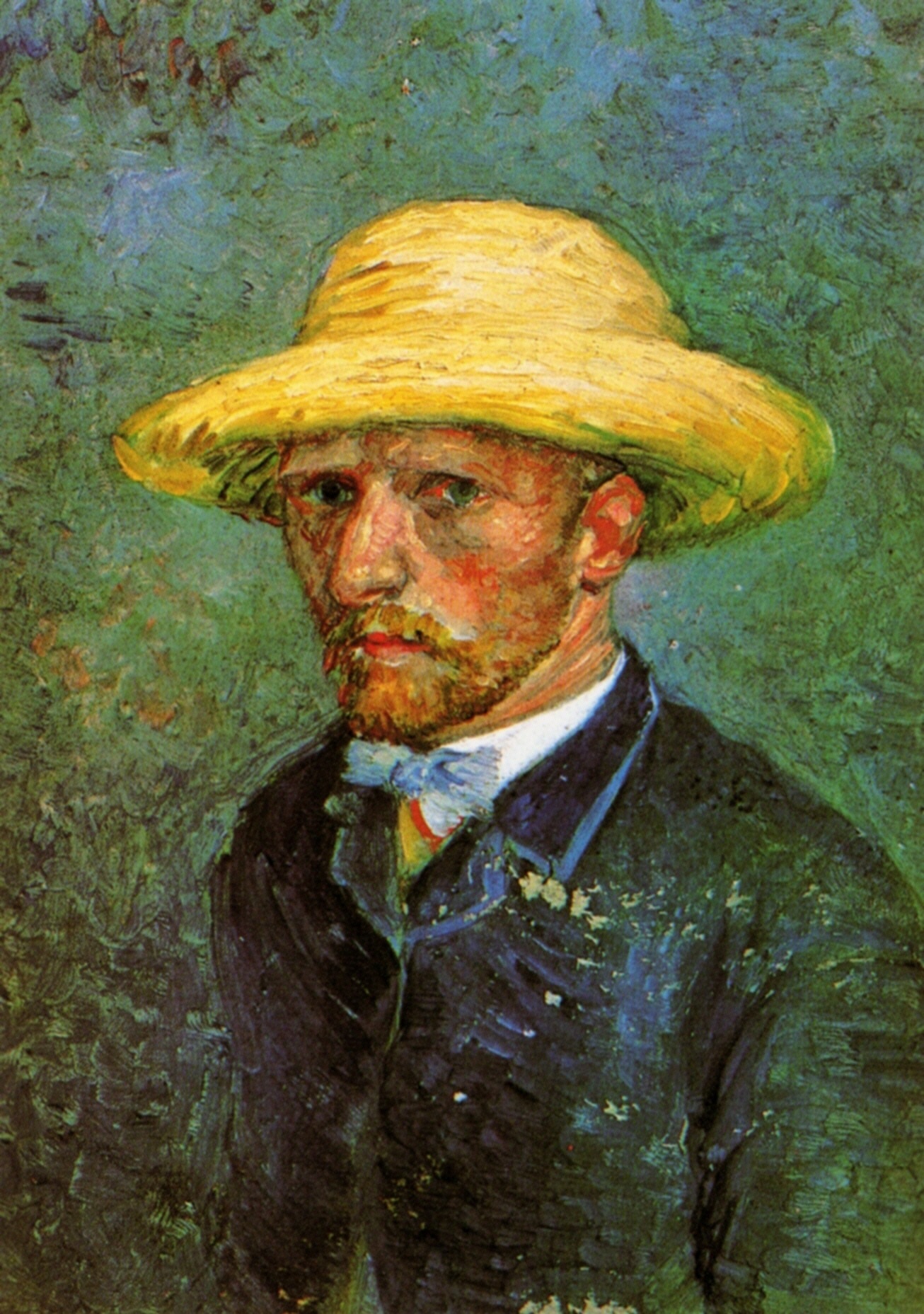 Self Portrait with Straw Hat 1887 Vincent van Gogh 