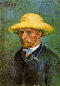 Self-Portrait with Straw Hat - Vincent van Gogh