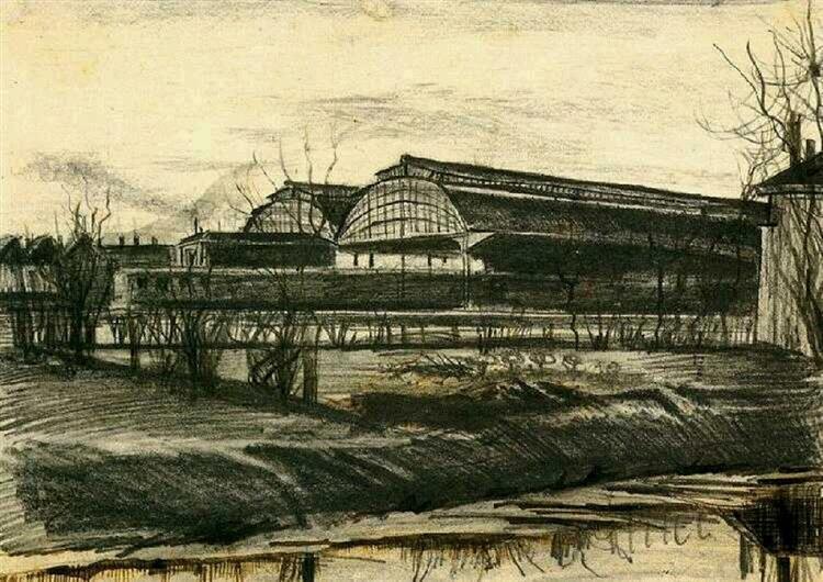 Station in The Hague, 1882 - Винсент Ван Гог