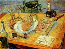 Still Life with Drawing Board, Pipe, Onions and Sealing-Wax - Vincent van Gogh