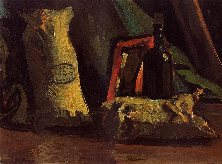 Still Life with Two Sacks and a Bottle, 1884 - 梵谷