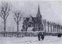 The Church in Nuenen in Winter - 梵谷