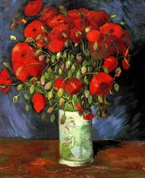 Vase with Red Poppies - 梵谷