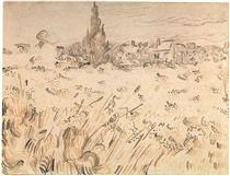 Пшеничне поле з кипрарисами - Вінсент Ван Гог