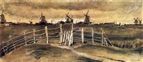 Windmils at Dordrecht - Винсент Ван Гог