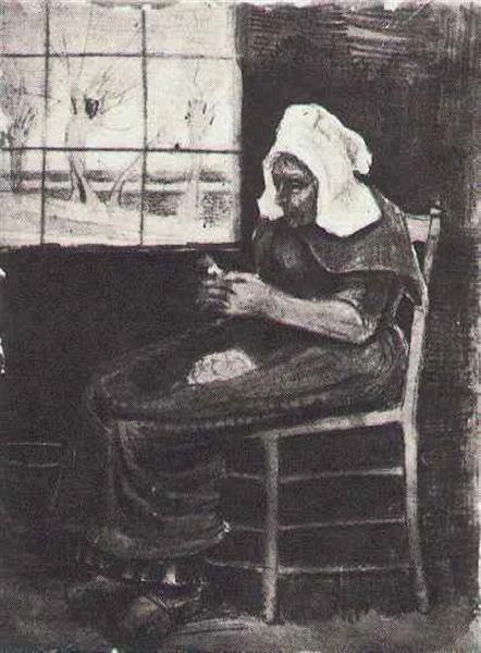 Woman Peeling Potatoes near a Window, 1881 - Вінсент Ван Гог