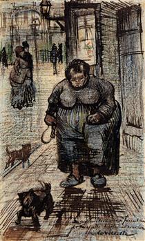 Жінка вигулює собаку - Вінсент Ван Гог