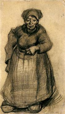 Woman with Her Left Arm Raised - Vincent van Gogh