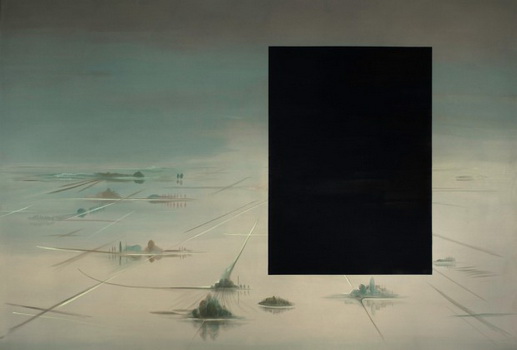 Untitled, (Flood, black triangle), from Green Zone, 2004 - Wanda Koop