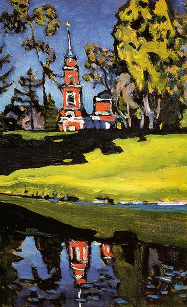Okhtyrka. Red Church., 1908 - Wassily Kandinsky