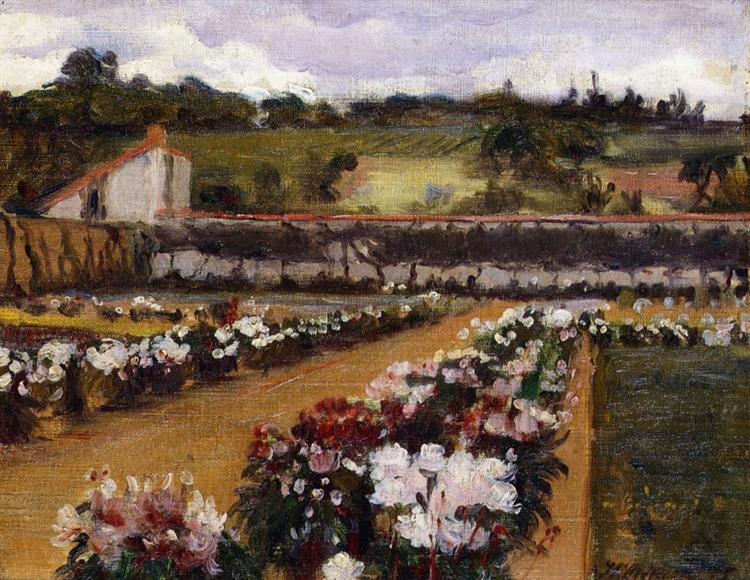 Monet's Formal Garden, 1885 - 1886 - Willard Metcalf