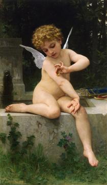Cupid with Butterfly - Адольф Вільям Бугро