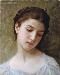 Head Of A Young Girl - William Adolphe Bouguereau