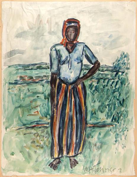 African Woman - Study in Tunis, 1932 - William H. Johnson