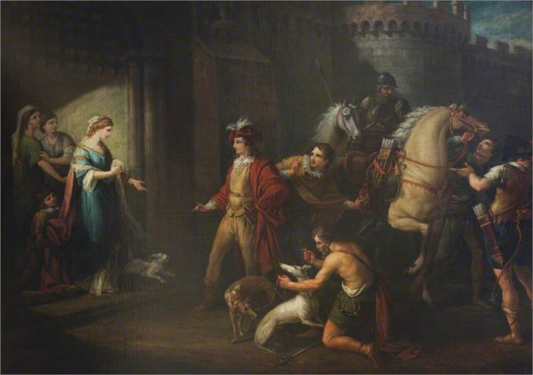 King Edgar's First Interview with Queen Elfrida (Aelfryth), 1774 - Уильям Гамильтон