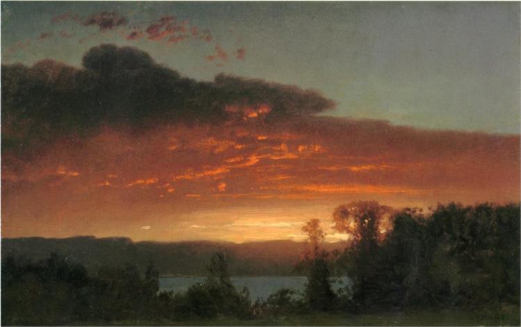 Sunset over the Lake - William Hart