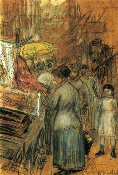 Scene on the Lower East Side, c.1905 - William James Glackens