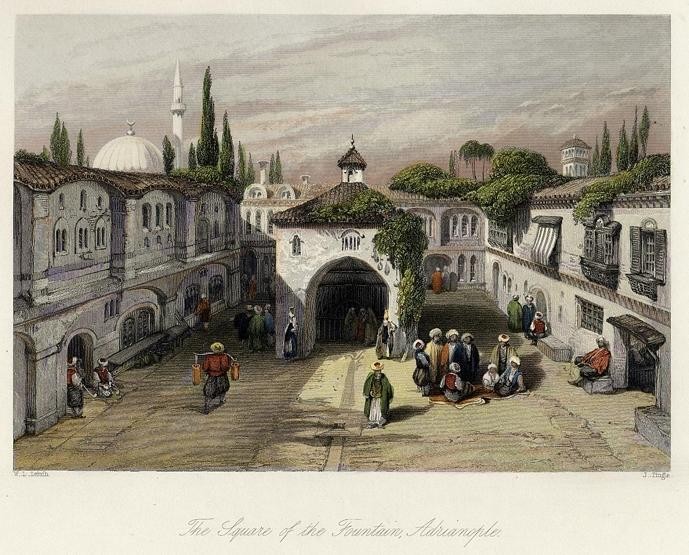 The Square of the Fountain, Adrianople (after Leitch), 1839 - Уильям Лейтон Лейтч