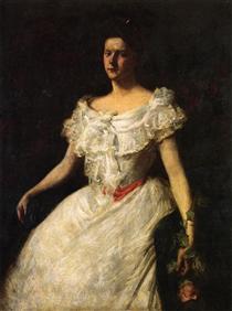 Portrait of a Lady with a Rose - William Merritt Chase