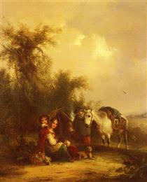 Resting Along The Trail - William Shayer