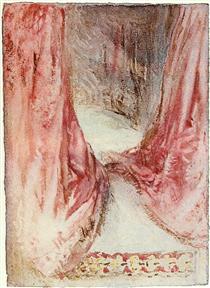 A bed, drapery study - William Turner