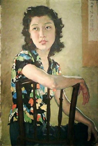 A Portrait of a Young Lady., 1940 - Xu Beihong