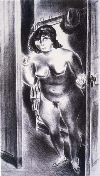 Nude at Door, 1928 - Ясуо Кунійосі