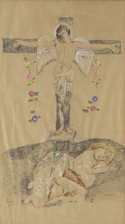 Eros on the cross and Stella Violandi, 1989 - Yannis Tsarouchis