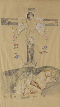 Eros on the cross and Stella Violandi - Yannis Tsarouchis