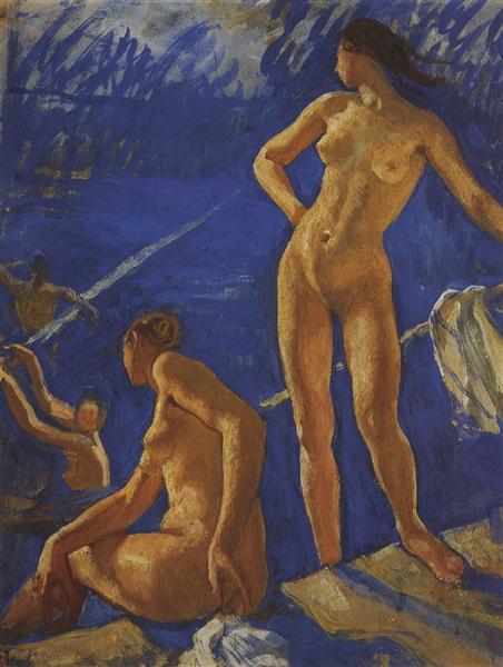 Bathing, 1917 - Sinaida Jewgenjewna Serebrjakowa