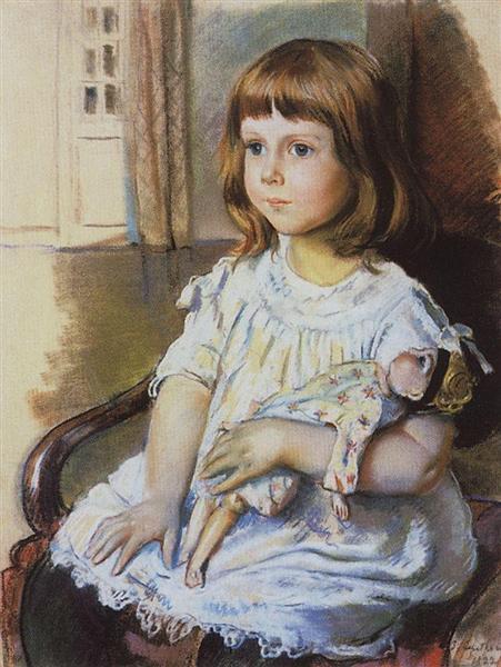 Дівчина з лялькою, 1921 - Зінаїда Серебрякова