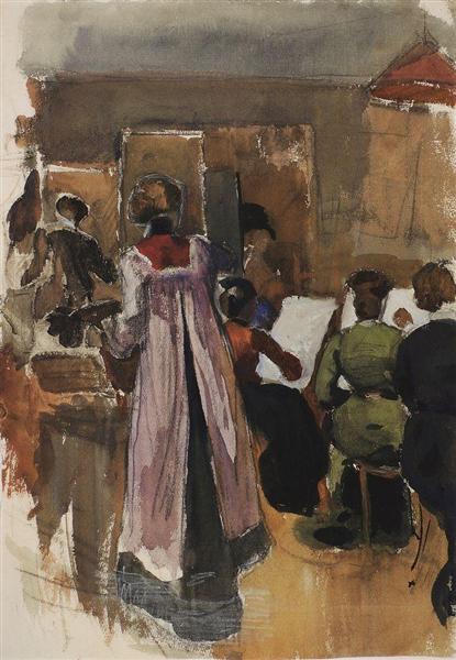 In the studio Braz.France, 1905 - 1906 - Zinaida Evgenievna Serebriakova