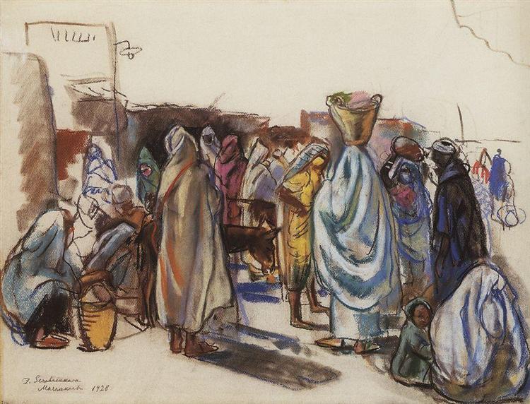 Market. Marrakesh, 1928 - Zinaida Evgenievna Serebriakova