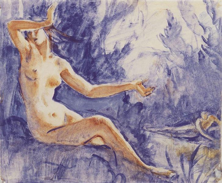 Narcissus and the nymph Echo. Etude, 1916 - 1917 - Zinaida Evgenievna Serebriakova