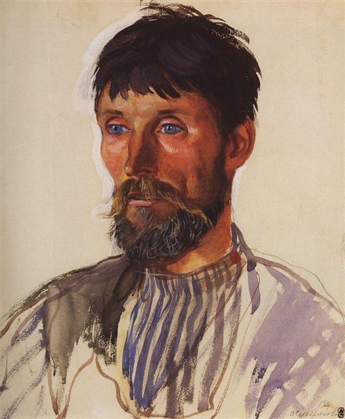 Portrait of a Peasant I.D. Golubeva, 1914 - Sinaida Jewgenjewna Serebrjakowa