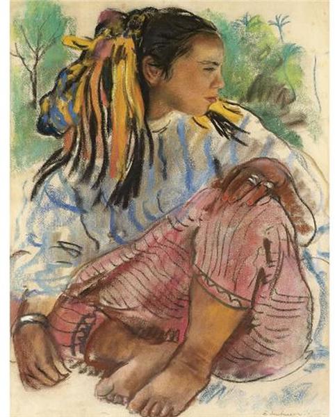 Portrait of a young girl. Marrakesh, 1932 - Zinaida Serebriakova