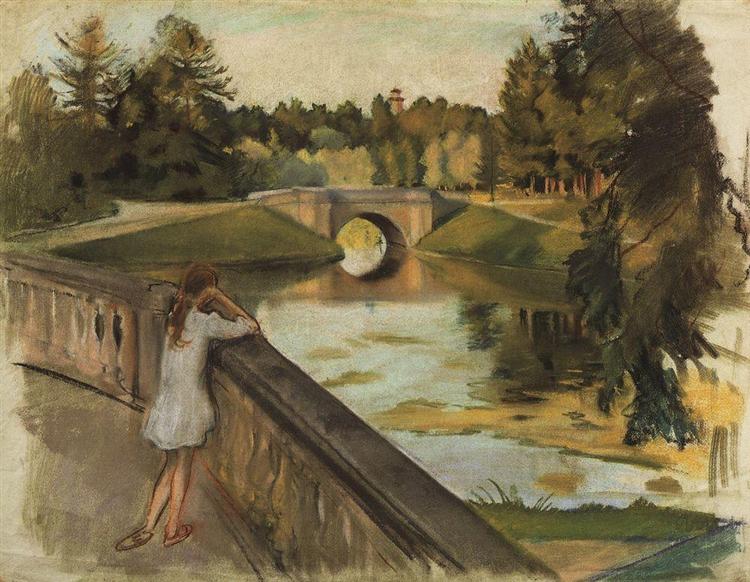 The Bridge at Gatchina (Karpin pond), 1923 - Sinaida Jewgenjewna Serebrjakowa